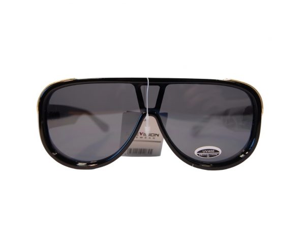 Occhiali da Sole Uomo Goccia Nero Gold