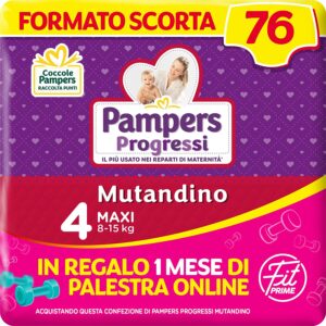 Pampers Progressi Mutandino Maxi, 76 Pannolini, Taglia 4 (8-15 Kg)