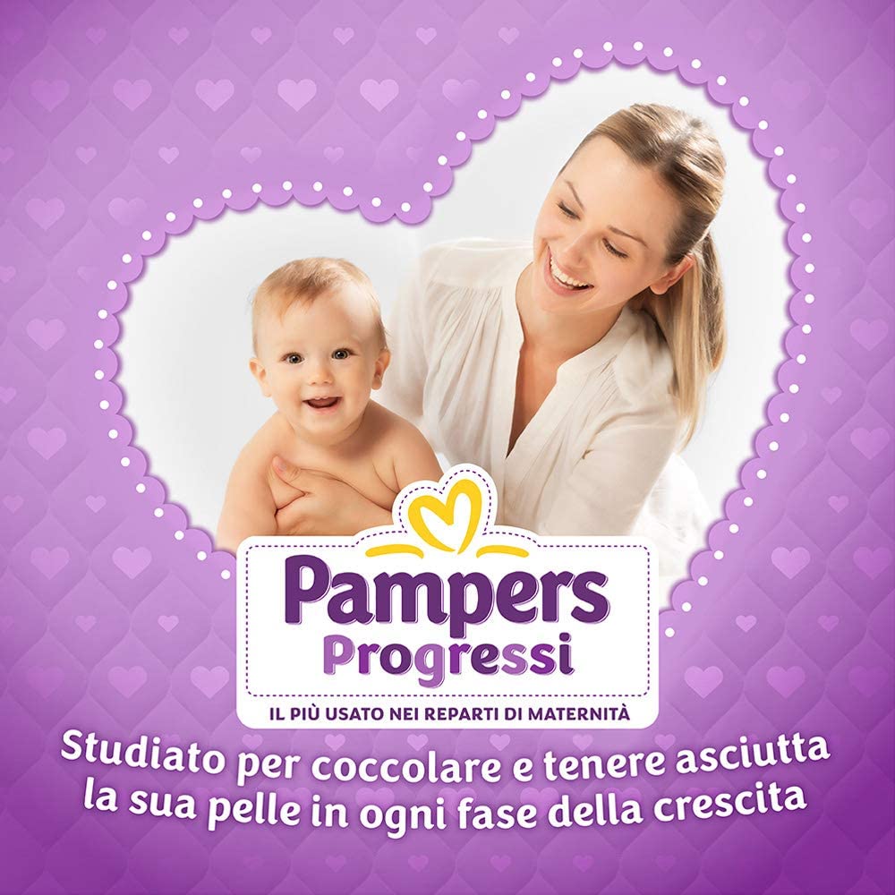 Pampers Progressi & Fit Prime Maxi, Formato Scorta, 132 Pannolini, Taglia  4, 7-18 Kg, 1 mese di palestra online in omaggio - Kebusiness