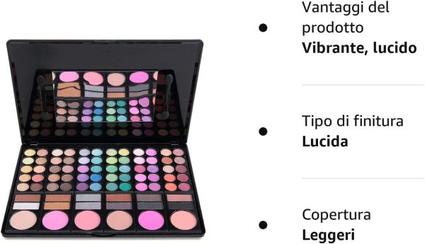 Set Palette 78 colori ombretti makeup BrilliantDay (cosmetici professionali) - immagine 2