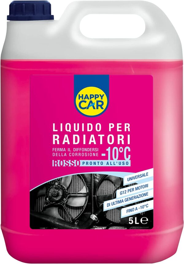 Antigelo Rosso Happycar -10°C +105°C - n.4 taniche da 5L cad (20litri)