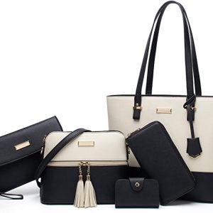YNIQUE Borsa da Donna, Borsetta a Tracolla, a Spalla con Manico - Set di 4 Pezzi