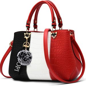 VARLIVOO Elegante Borsa Donna, a Mano, a Spalla, stile Crocodile, Impermeabile Pelle PU