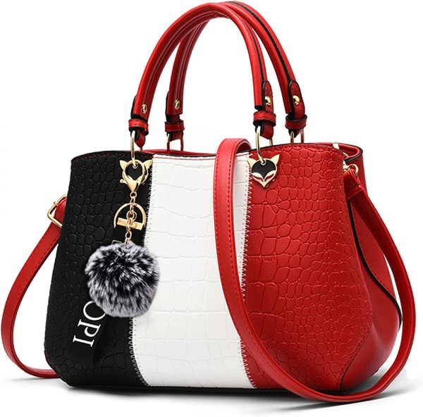 VARLIVOO Elegante Borsa Donna, a Mano, a Spalla, stile Crocodile, Impermeabile Pelle PU