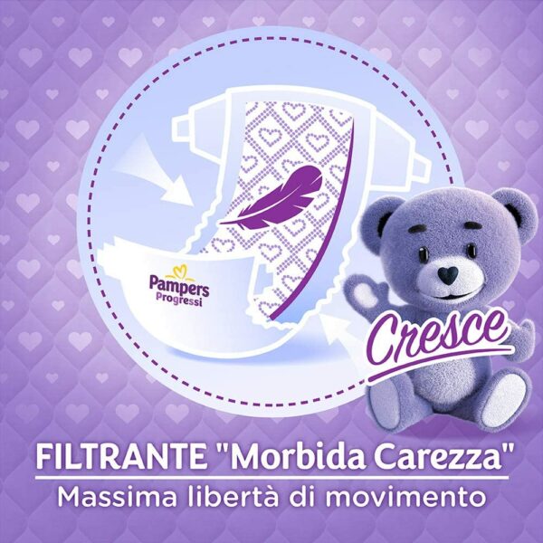 Pampers Progressi & Fit Prime Maxi, Formato Scorta, 132 Pannolini, Taglia 4, 7-18 Kg, 1 mese di palestra online in omaggio - immagine 3