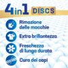 Dixan Discs Multicolor Detersivo Lavatrice Predosato in Capsule per Capi Colorati 4 in 1 - 4 x 36 Lavaggi (144 lavaggi) - immagine 2