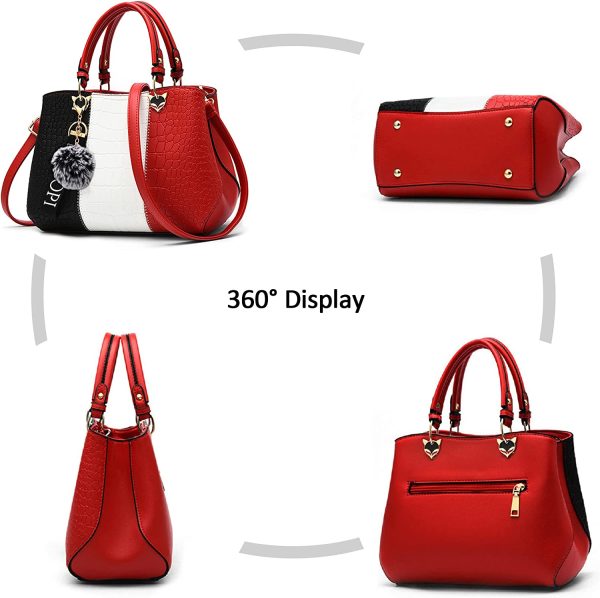 VARLIVOO Elegante Borsa Donna, a Mano, a Spalla, stile Crocodile, Impermeabile Pelle PU - immagine 2