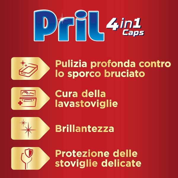Pril Excellence 4in1 Caps formato da 32x3 (96 capsule), Detersivo Lavastoviglie - immagine 3