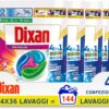 Dixan Discs Multicolor Detersivo Lavatrice Predosato in Capsule per Capi Colorati 4 in 1 - 4 x 36 Lavaggi (144 lavaggi)