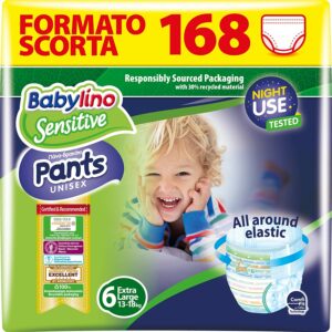 Babylino Sensitive Pannolini Mutandina Taglia 6, Pants Extra Large (13-18 Kg), 168 Unità