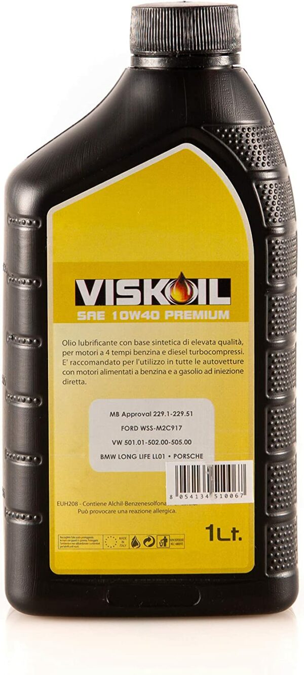 Olio Motore Semisintentico 10W40 Viskoil ACEA B3/B4 - 20x1 Litro - immagine 3