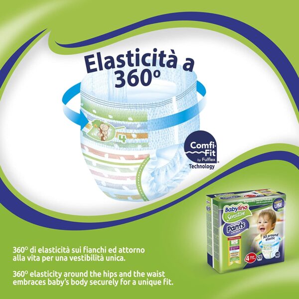 Babylino Sensitive Pannolini Mutandina Taglia 5, Pants Junior (10-16kg), 184 Unità - immagine 2