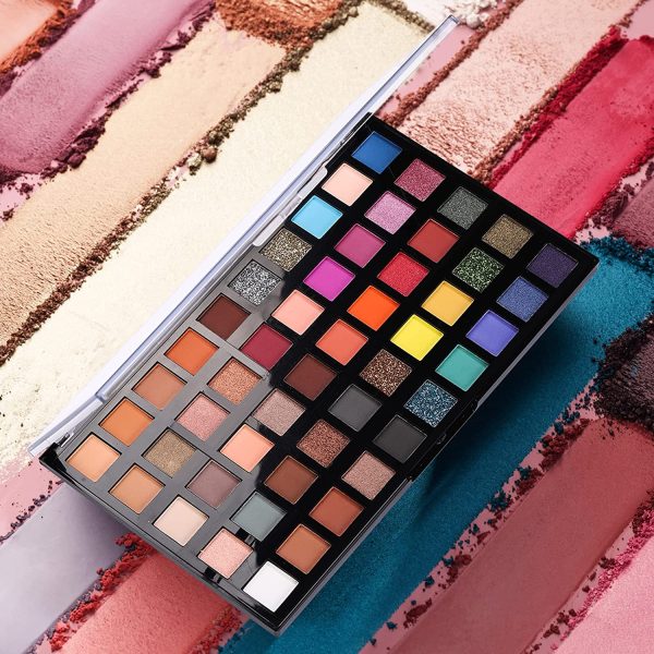 Palette di ombretti 50 colori, glitterati, opachi luccicanti, consistenza vellutata, trucco a lunga durata, metallizzati professionali ad alta pigmentazione - immagine 8