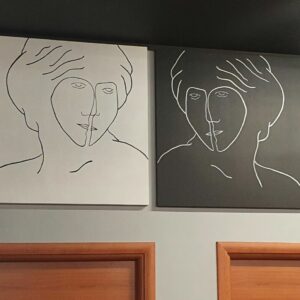 2 Quadri dipinti su tela arte moderna pezzi unici Black & White