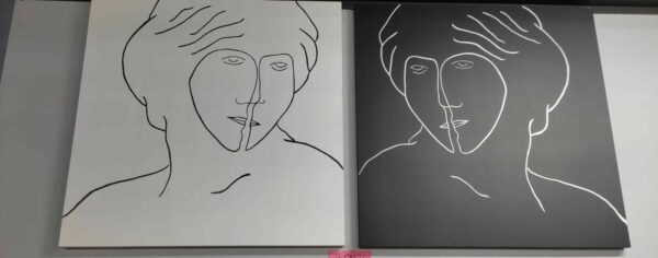2 Quadri dipinti su tela arte moderna pezzi unici Black & White - immagine 2