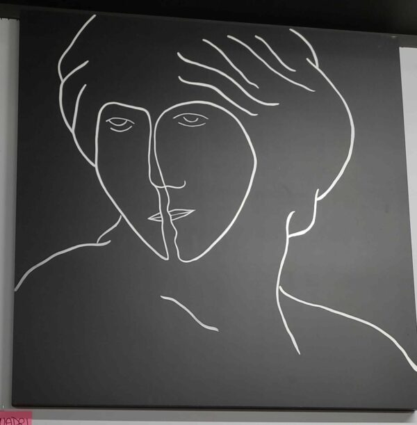2 Quadri dipinti su tela arte moderna pezzi unici Black & White - immagine 4