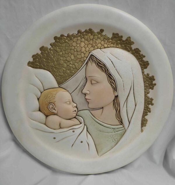 Quadro Capoletto "Shan" Madonna con Bambino cm.47 in ceramica(nuovo con scatola)