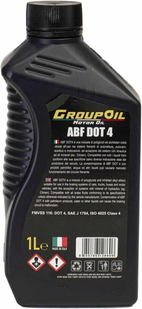 Olio GROUPOIL 5x1L - ABF DOT 4 BF DOT4 miscela idonea a sistemi frenanti - immagine 2