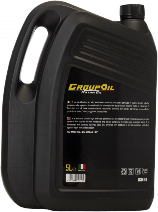 Olio Idraulico ISO 68 - GROUPOIL 1X5L ad alto rendimento antiusura, per l’uso in sistemi idraulici ad alta pressione - immagine 2