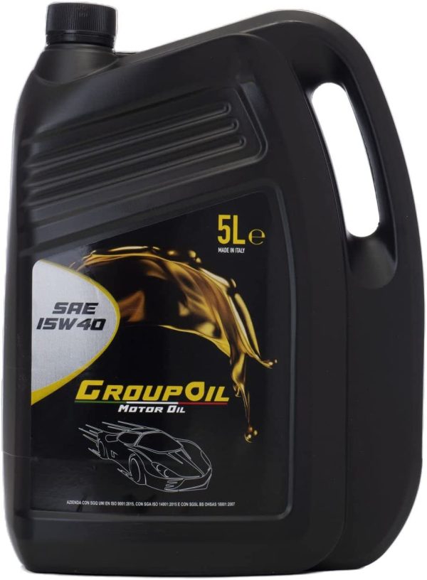 Olio motore SAE 15W-40 ACEA E2 A2/B2 - GROUPOIL  1x5L multistagionale di alta qualità disegnato sia per motori alimentati a benzina che diesel e turbo