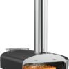 Forno a legna per pizza Miniuo, portatile a Pellet con pietra e pala per ambienti esterni,Nero - immagine 3