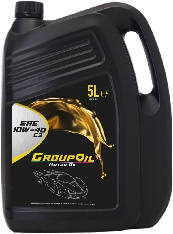 Olio motore SAE 10W-40 ACEA A3/B4 - GROUPOIL 1x5L semi-sintetico multifunzionale a base di oli di base di alta qualita e selezionati additivi