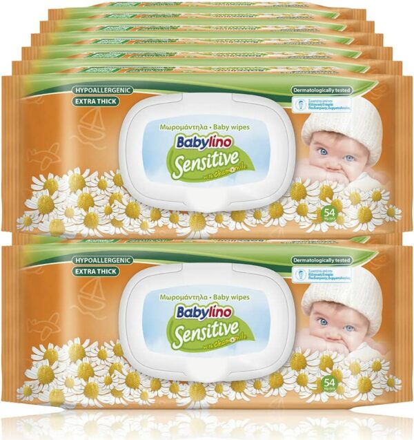 Salviette Babylino Sensitive con profumazione Camomilla, 16 Confezioni, 864 Salviettine